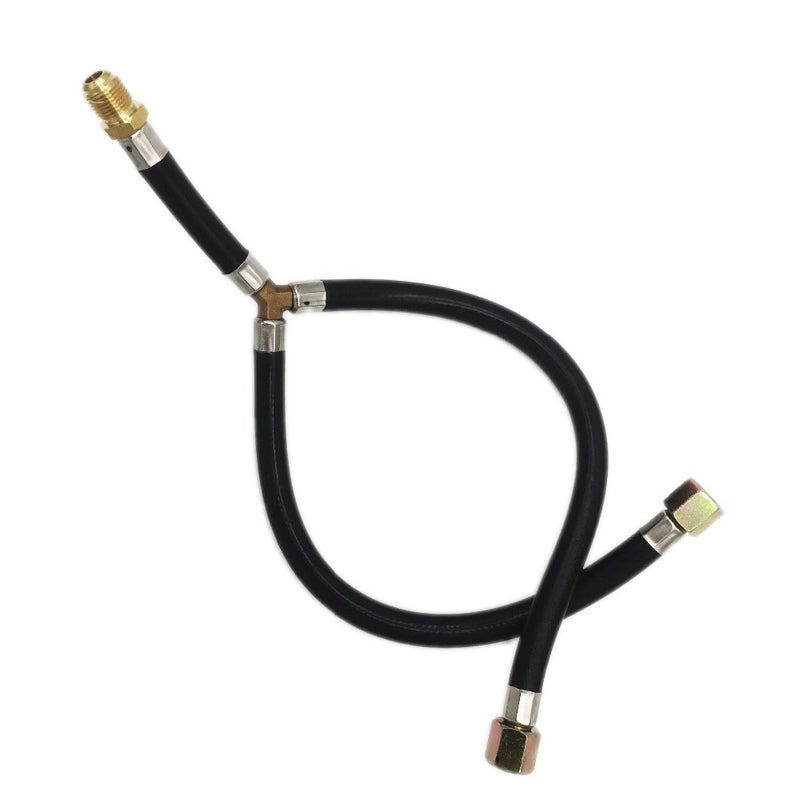 METER STAR 3/8" Flare Gas Barbecue Grill Connection Flexible Hose Low Pressure Y Splitter Hose Assemly Parts Inlet Pipe for BBQ Stove - Image 1